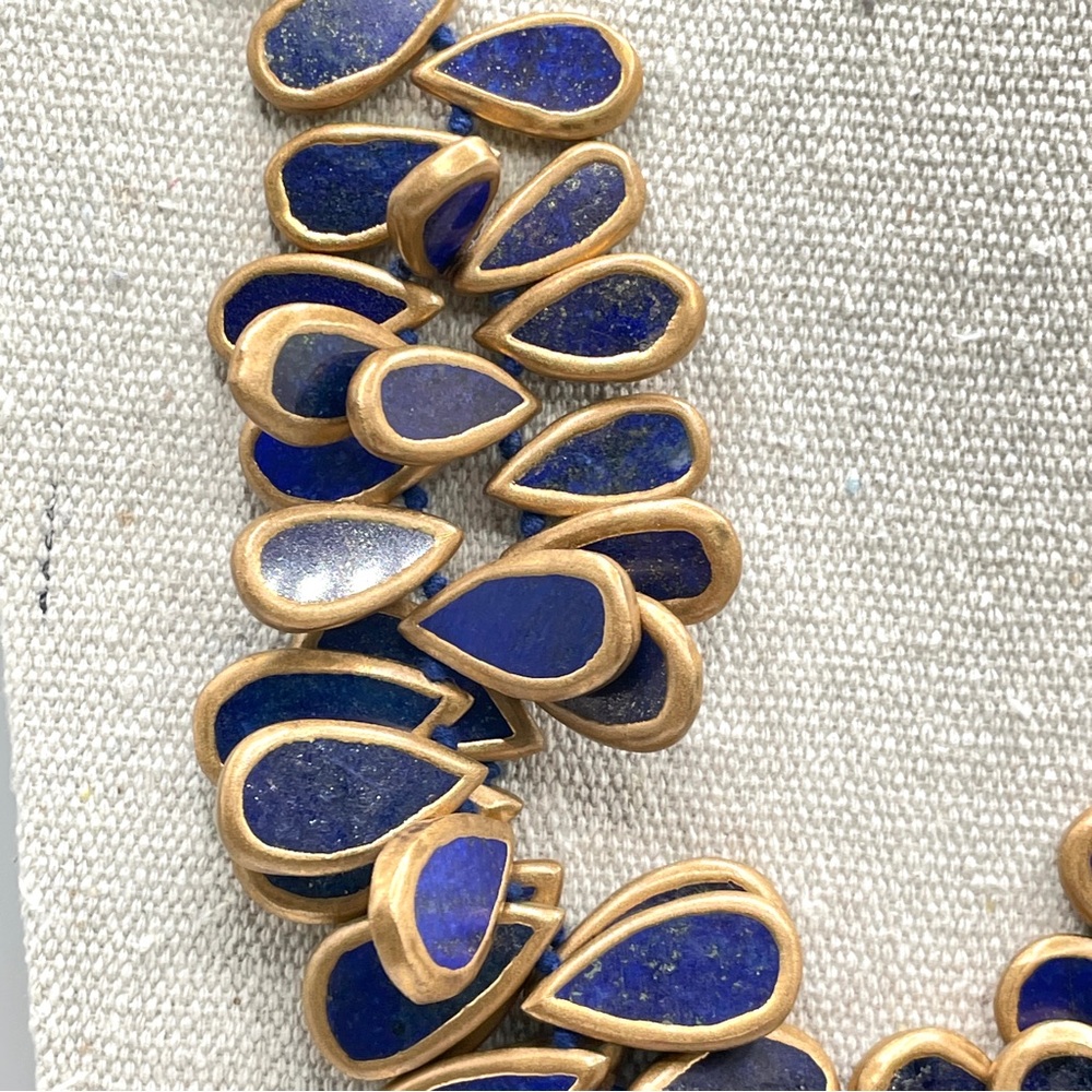 Rarities Carol Brodie African Lapis 2 Strand Statement Necklace RETIRED RARE - Picture 11 of 16